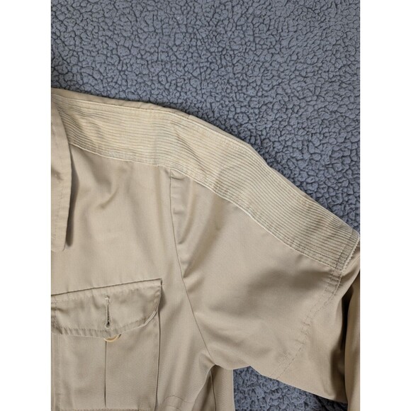 Vintage Hepworths Jacket Coat 100cm Tan Zip Up Buttons Pockets Corduroy Accent - Picture 12 of 16
